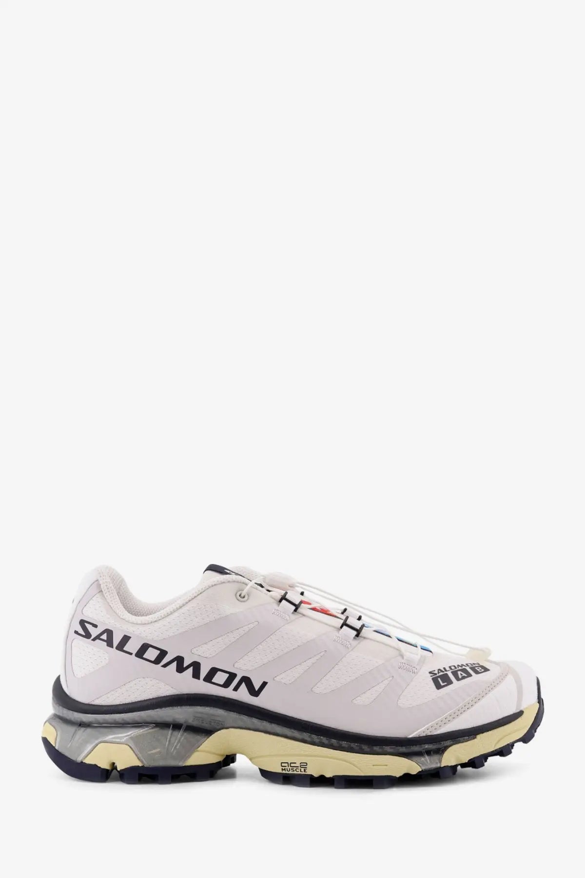 White salomon xa 2 trail running shoe with black and beige accents made of technical fabric and nylon for men