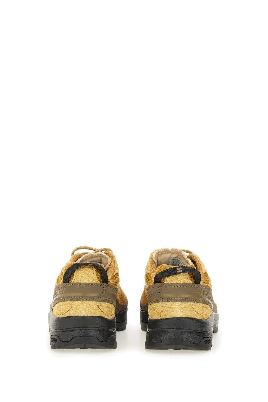 Salomon unisex alp sneaker beige tan and brown suede sneakers with black rubber soles and laces