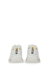 Salomon unisex sneaker XT white trail running shoes with translucent overlays and colorful brand logo on lacing system