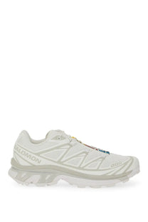 Salomon unisex sneaker XT white running shoe with subtle gray accents and colorful laces for trail performance