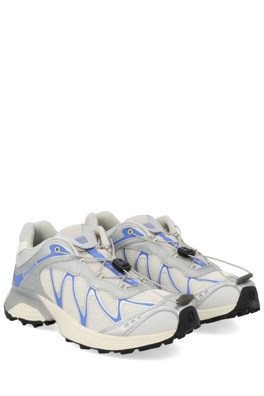 Salomon unisex XT Whisper sneaker grey with light gray and blue mesh upper and black rubber outsole for trail running
