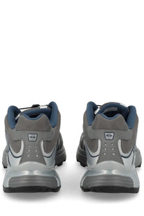 Salomon unisex xt whisper sneaker in gray and silver with blue accents featuring mesh upper and chunky midsole