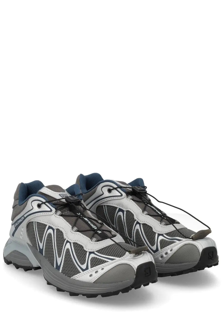 Salomon unisex XT Whisper sneaker silver with gray and white mesh upper and black laces trail running shoes