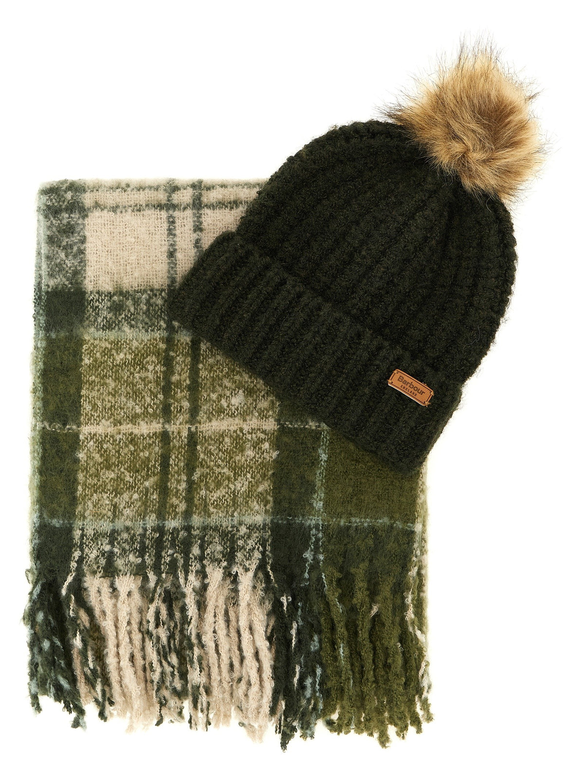 Barbour Saltburn Set: Cap + Scarf Gold