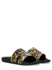 Versace Jeans Couture Men's Sandalo Slide Con Black