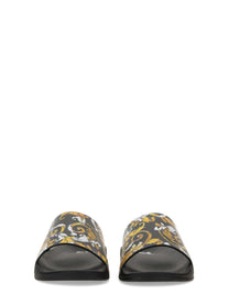 Versace Jeans Couture Men's Sandalo Slide Con Black