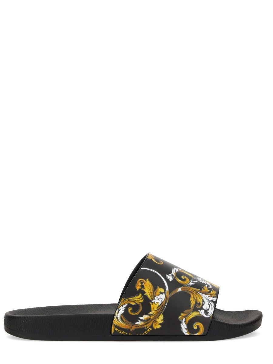 Versace Jeans Couture Men's Sandalo Slide Con Black