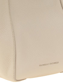 Brunello Cucinelli Sartorial Bucket Small Handbag Beige