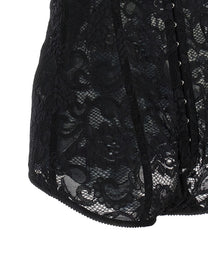 Dolce &amp; Gabbana Satin and Lace Corsetry Bodysuit Black