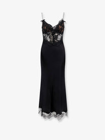 self-portrait Women's Satin Dress Black