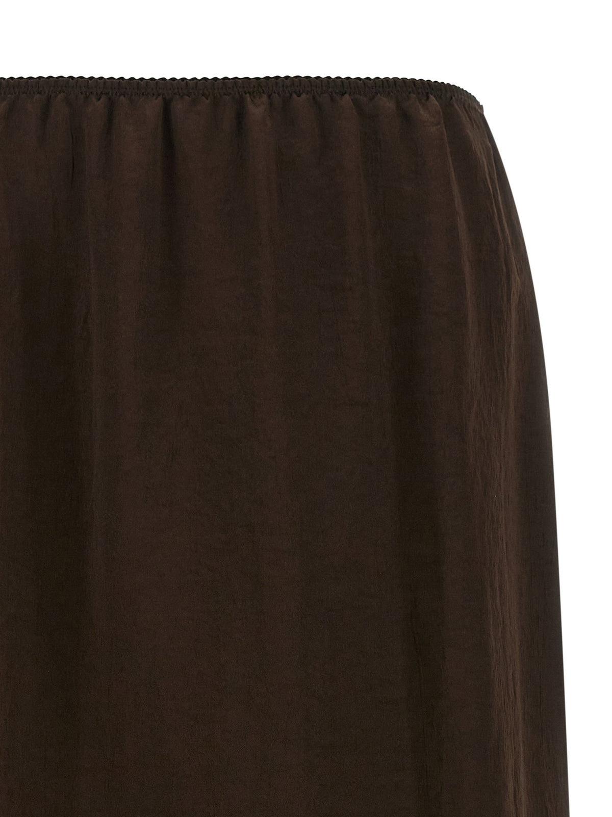 TWINSET Satin Froissé and Lace Skirt Brown