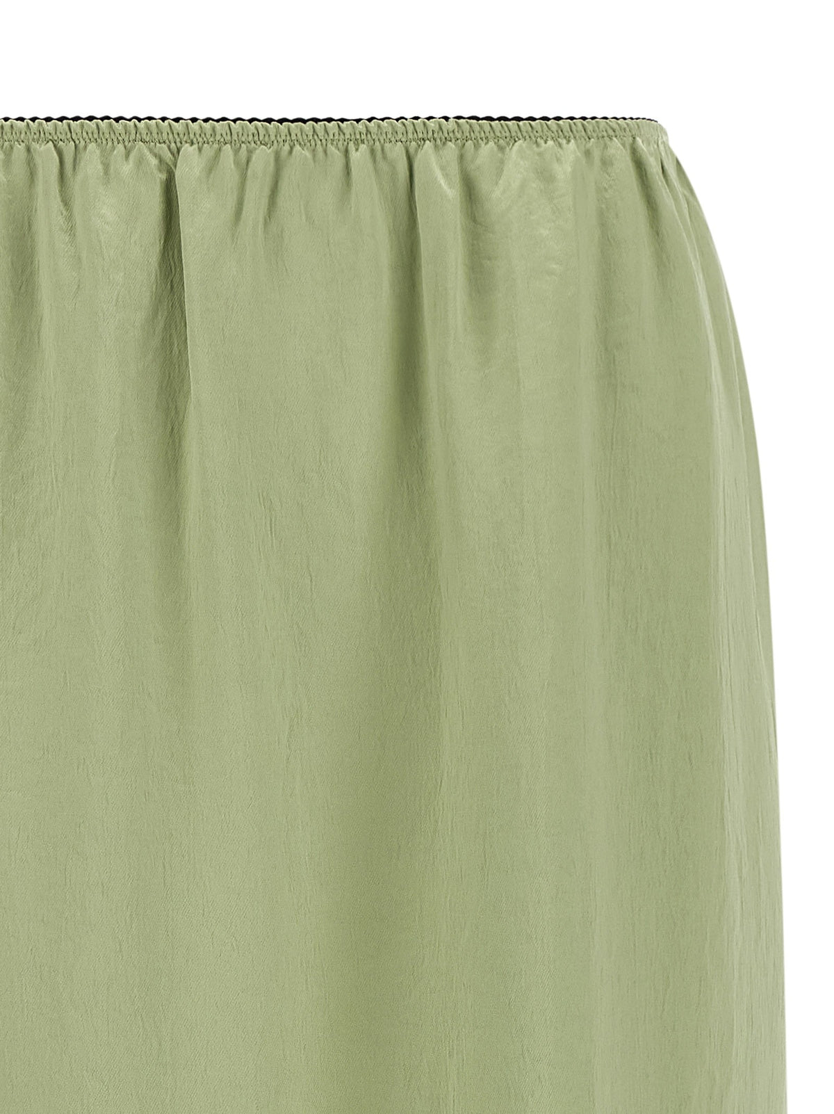 TWINSET Satin Froissé and Lace Skirt Green
