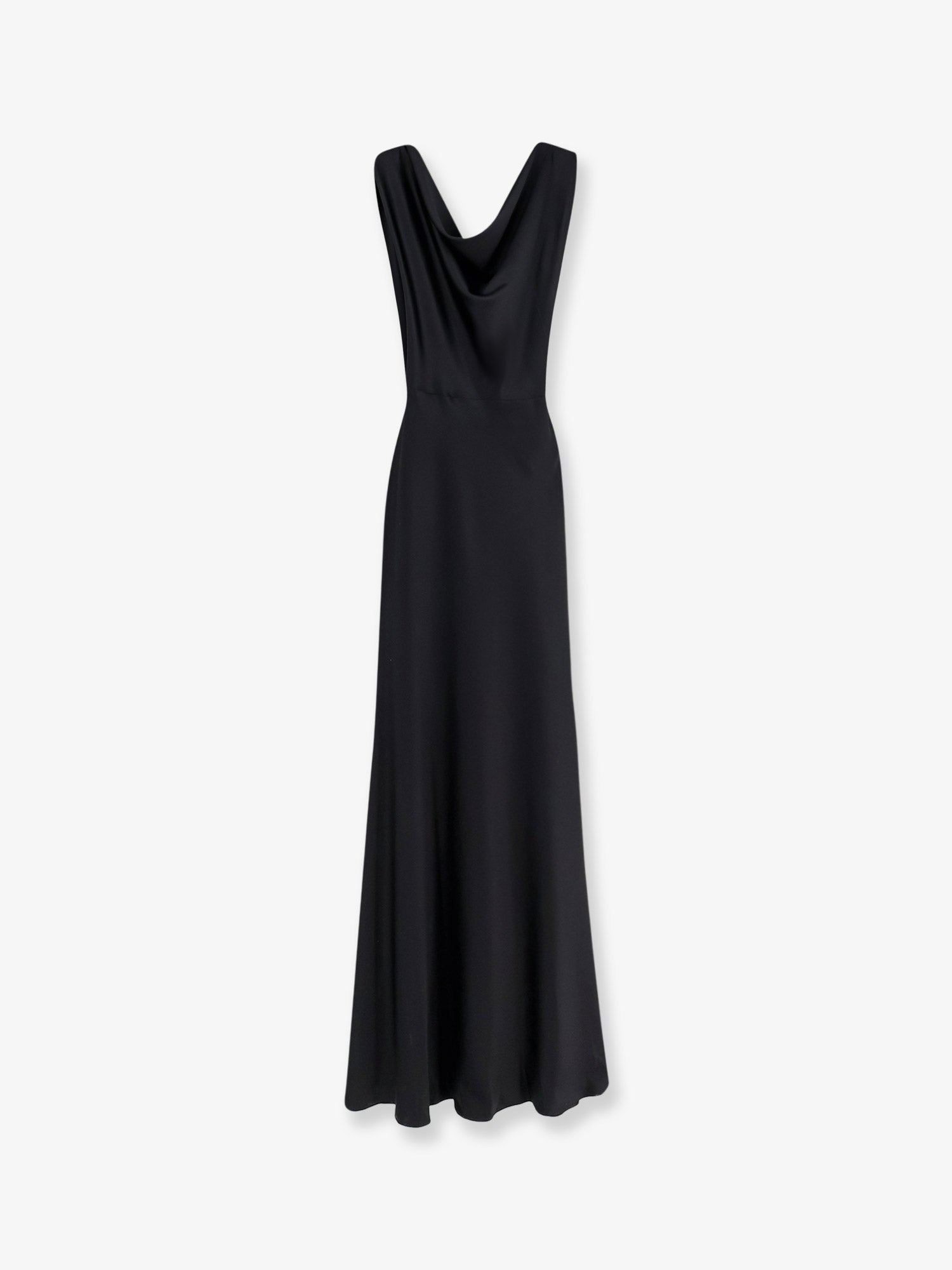 Actualee Women's Satin Long Dress Black