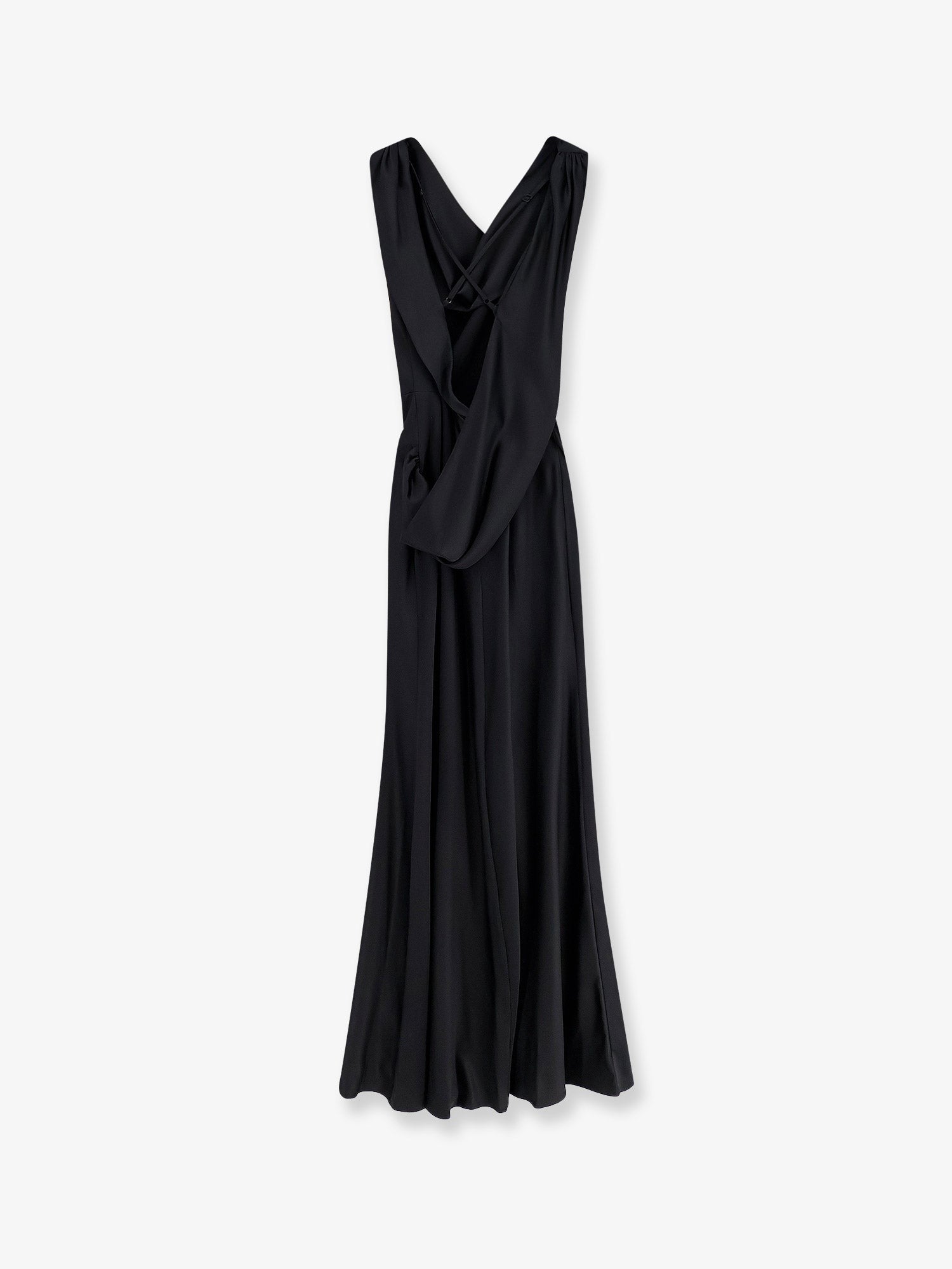 Actualee Women's Satin Long Dress Black