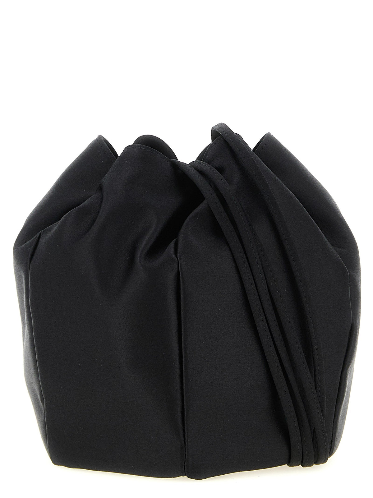 PRADA Satin Mini Bucket Bag Black