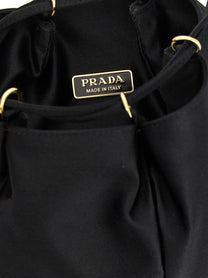 PRADA Satin Mini Bucket Bag Black