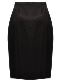 Saint Laurent Satin Skirt Black