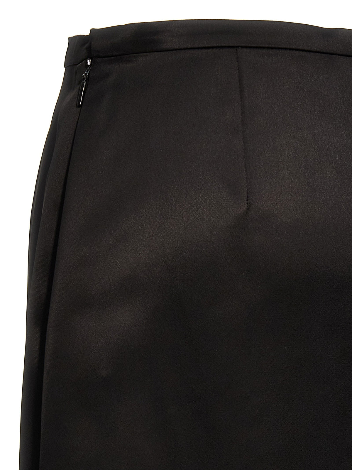 Saint Laurent Satin Skirt Black