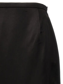 Saint Laurent Satin Skirt Black
