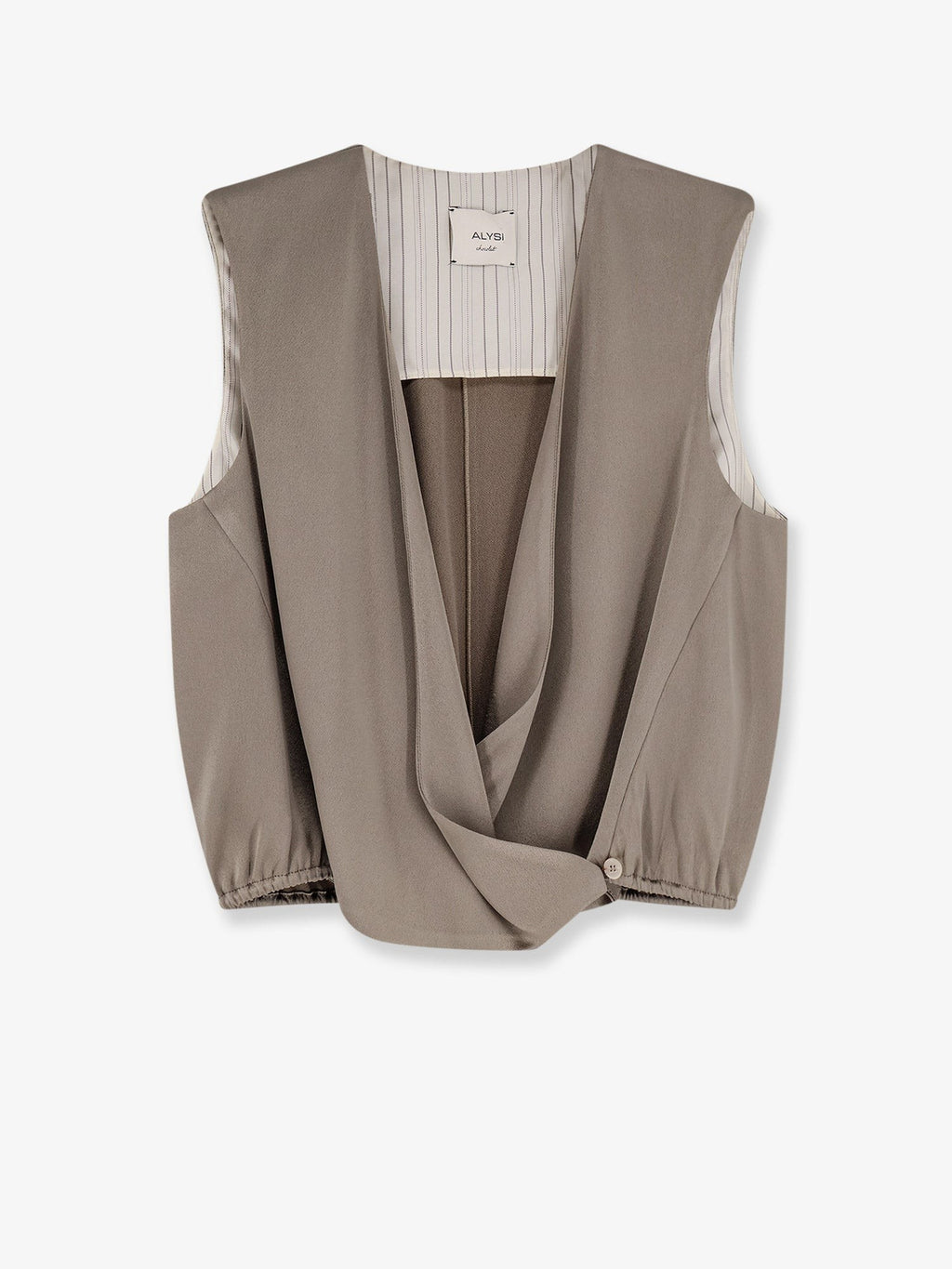 Alysi Women's Satin Top Beige