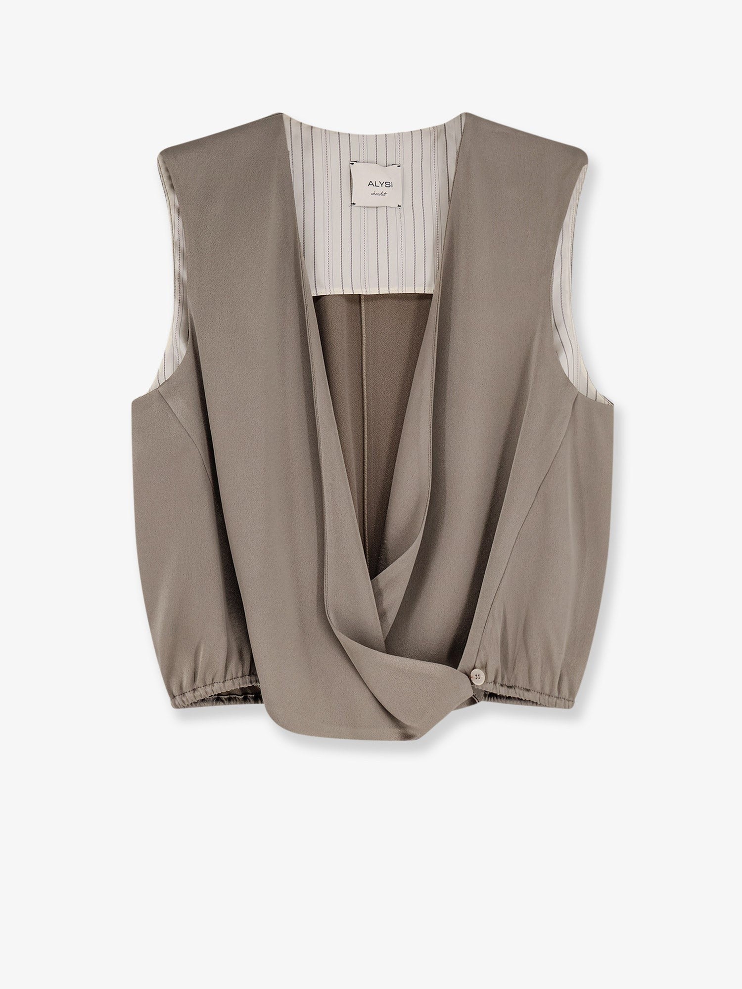 Alysi Women's Satin Top Beige