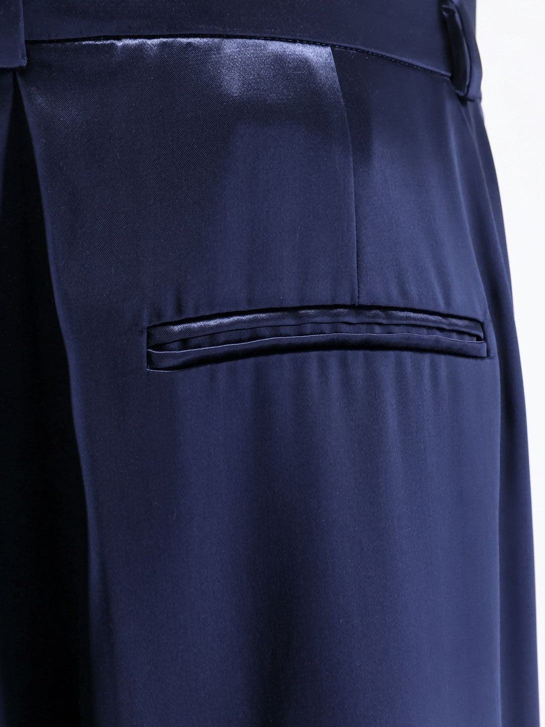 Alberta Ferretti Women's Satin Trousers Blue
