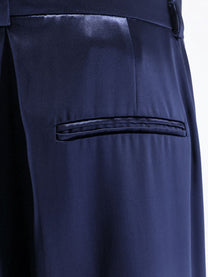 Alberta Ferretti Women's Satin Trousers Blue