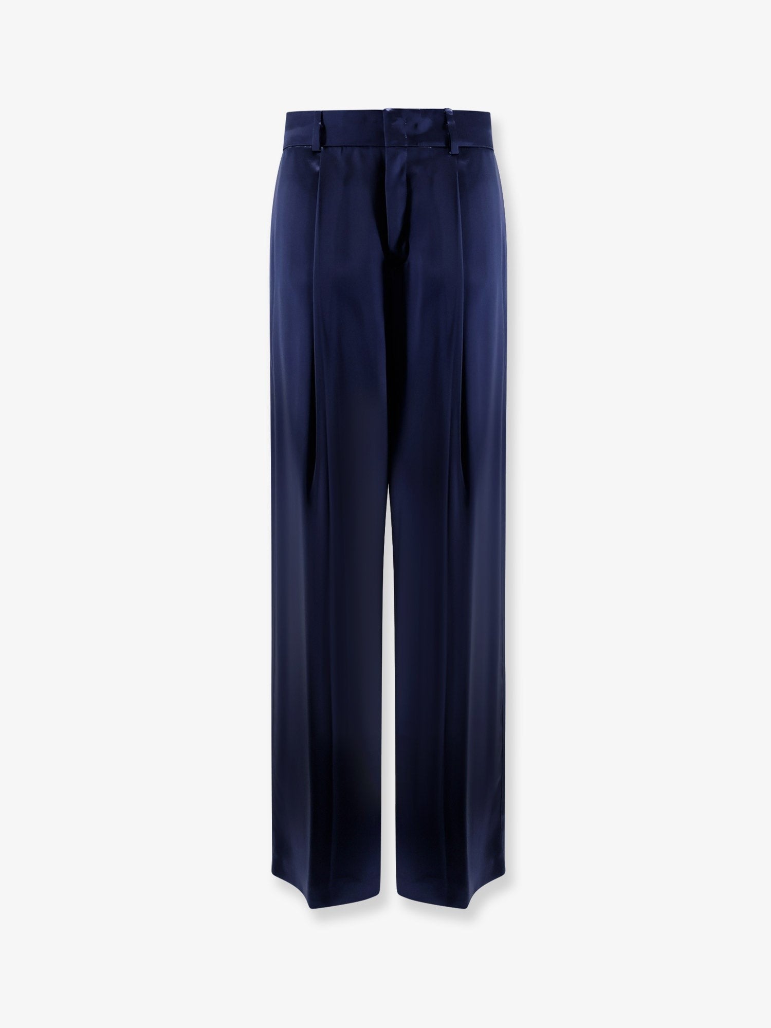 Alberta Ferretti Women's Satin Trousers Blue