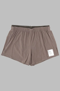 Tan perforated mesh shorts with elastic waistband from satisfy mens shorts space beige collection