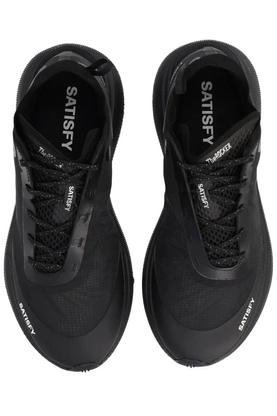Satisfy men’s sneaker therocker black with sleek minimalist design and breathable mesh upper for athletic use