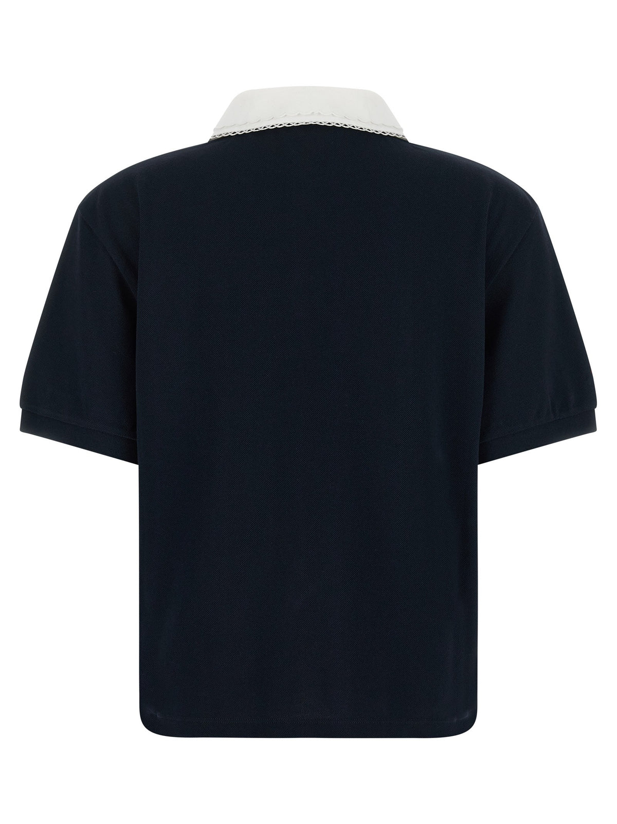Miu Miu Scalloped Collar Polo Shirt Blue