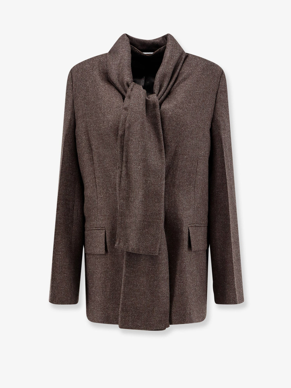 Toteme Women's Scarf Lapel Viscose and Wool Blazer Beige