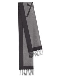 Saint Laurent Women's Sciarpa Cassandre in Jacquard Di Seta Grey