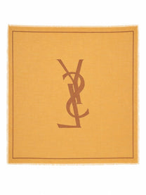 Saint Laurent Women's Sciarpa Cassandre in Twill Di Lana Brown