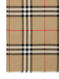 Burberry Women's Check Scarf Beige, view 2