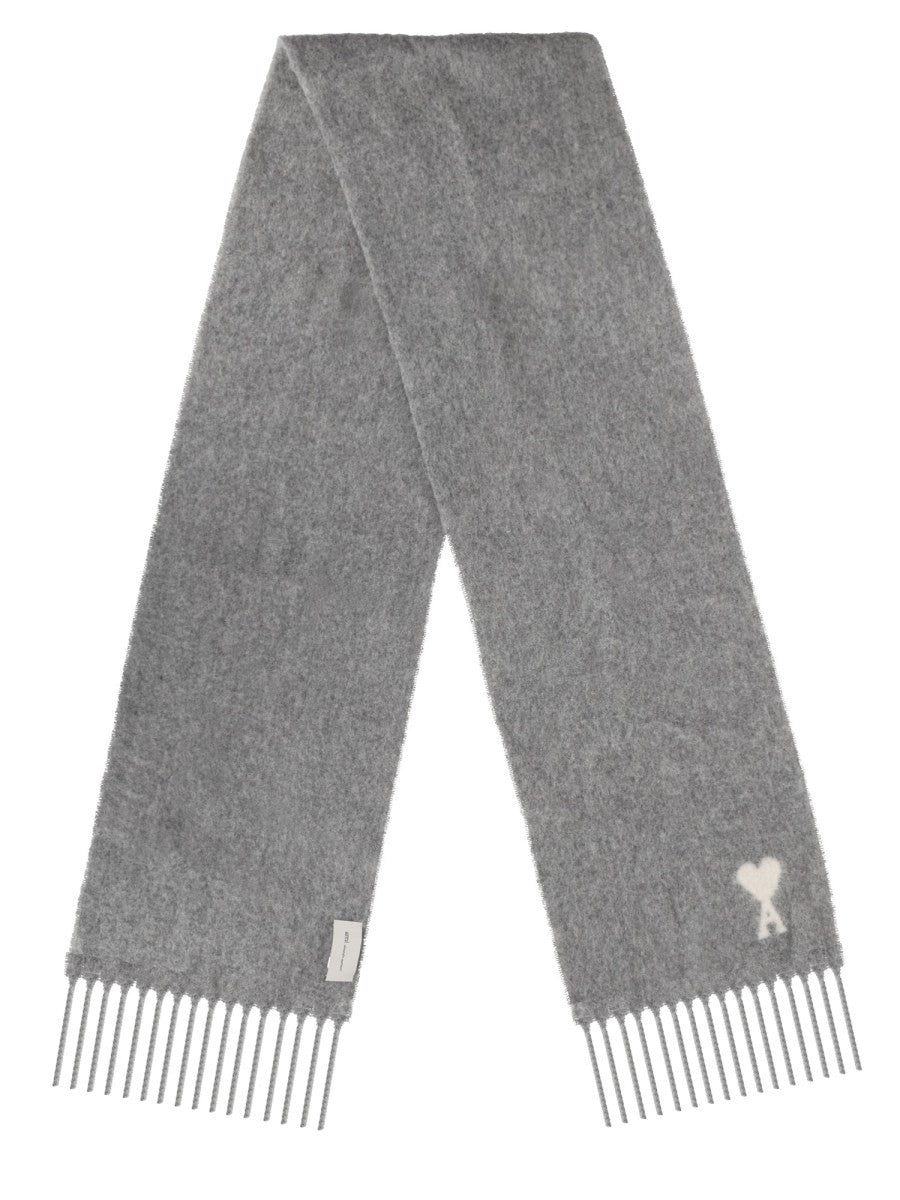 Ami Paris Unisex Scarf Grey, view 3
