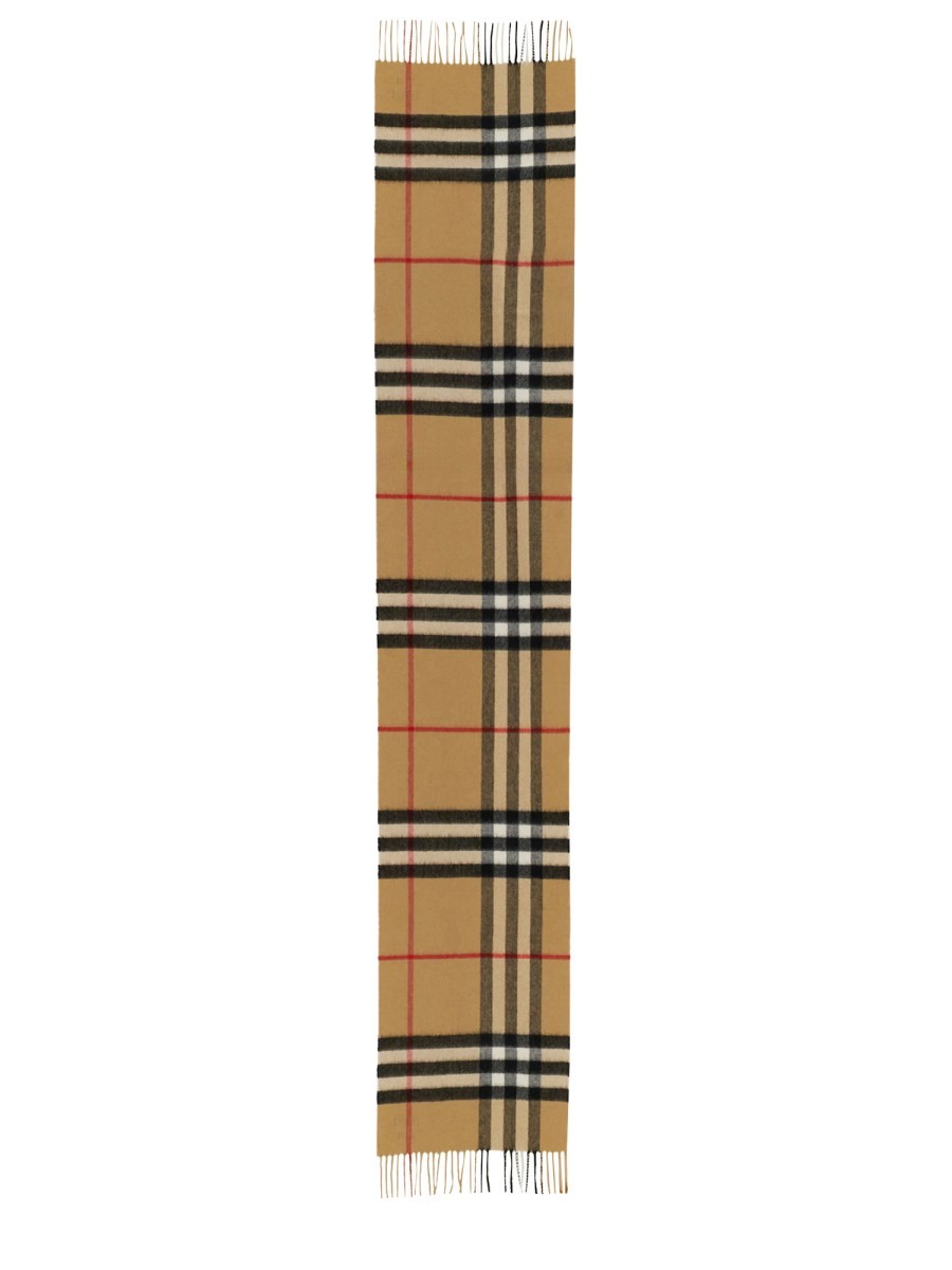 Burberry Women's Sciarpa in Cashmere Check Beige