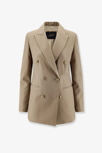 Seafarer women’s betty virgin wool blazer black beige double-breasted with gold-toned buttons and structured collar