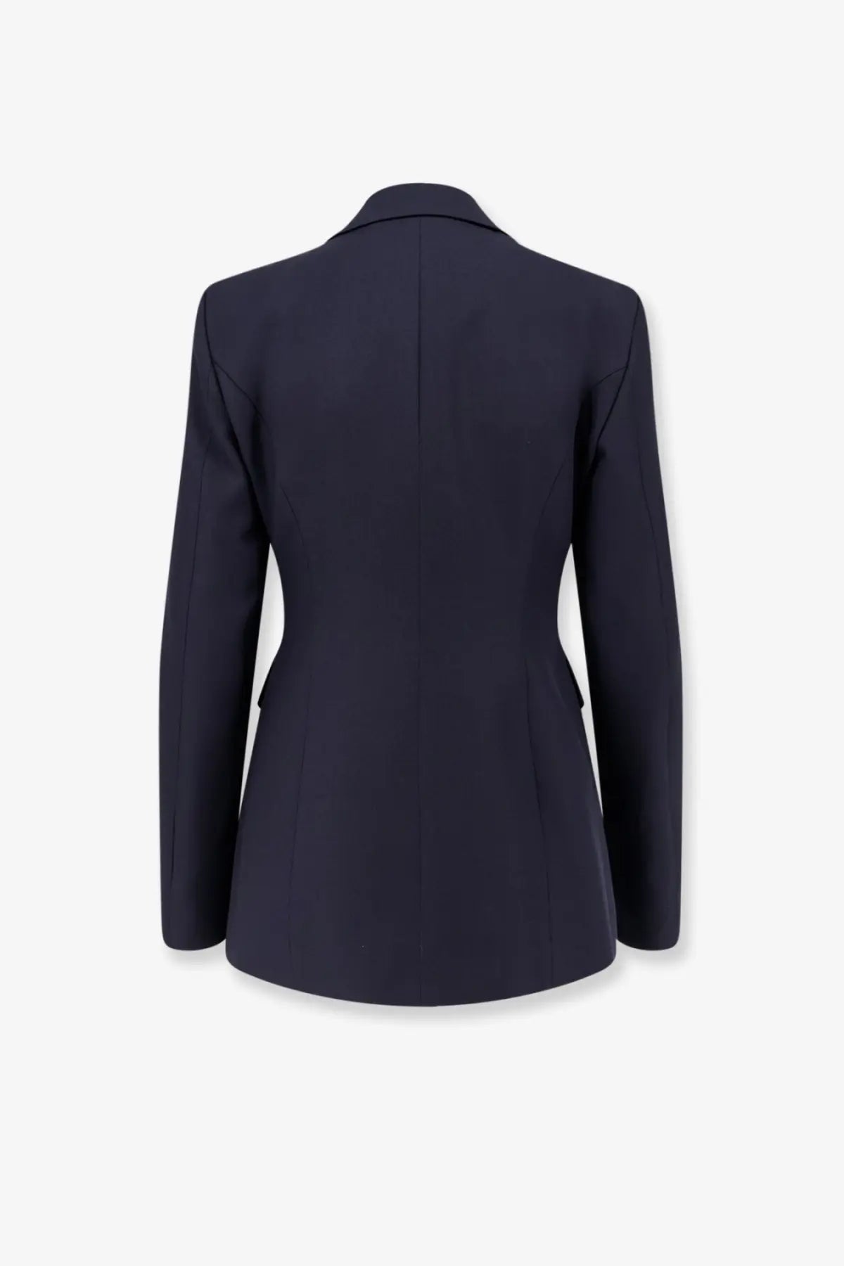 Seafarer women’s blazer gilda in lana vergine black showing the back with structured navy blue tailored design and seam detailing