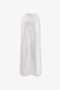 Seafarer women’s jane denim trousers white with wide-leg cut belted waist and subtle front pockets