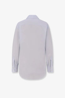 Seafarer women’s kim cotton shirt white with a sleek light gray dress shirt style crisp collar and buttoned cuffs