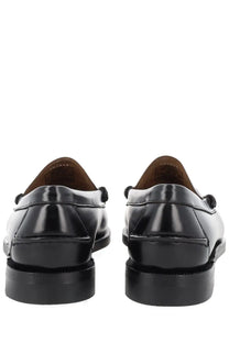 Sebago men’s mocassino classic dan black loafers in black patent leather with glossy finish and brown lining