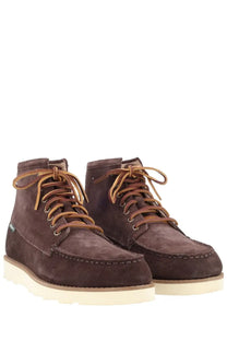 Sebago men’s stivale tala brown brown suede high-top boots with tan laces and cream rubber sole
