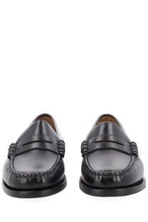 Sebago women’s mocassino classic dan black leather loafers with polished finish and braided laces