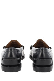Sebago women’s mocassino classic dan black patent leather loafers with glossy finish and contrasting brown lining