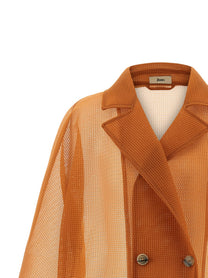 Herno See Through Coat Orange