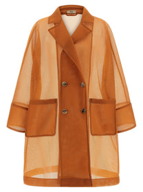 Herno See Through Coat Orange