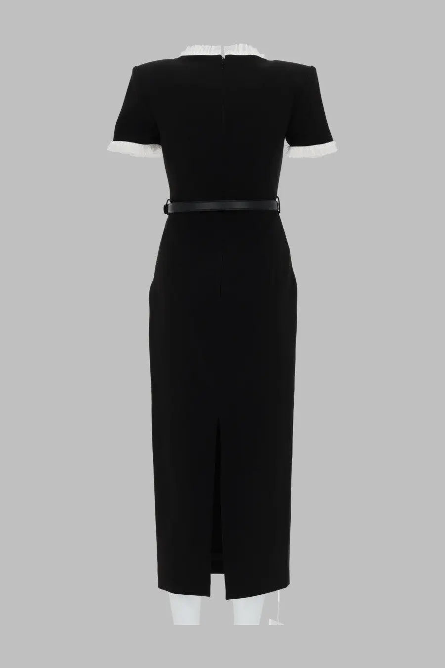 self-portrait Women's Abito Midi in Crepe Con Volant Black