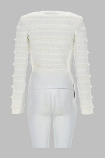 self-portrait Women's Cardigan Traforato Con Strass White