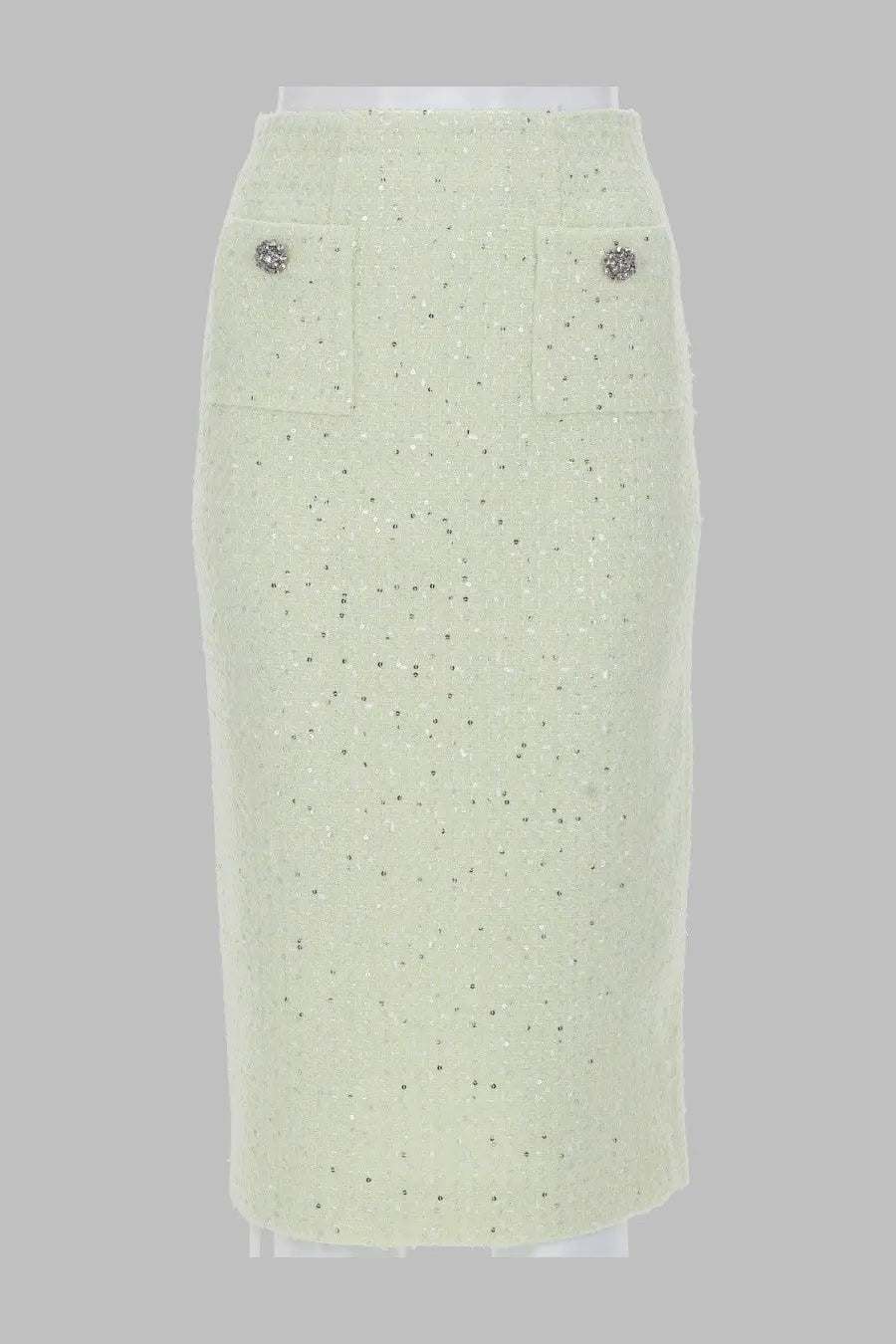 self-portrait Women's Gonna Midi in Boucle Green